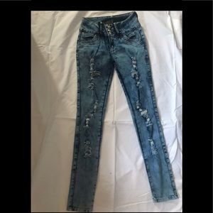 high-waisted skinny jeans